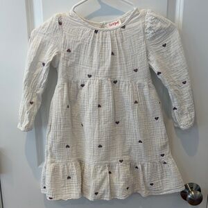 Cat & Jack White Dress with Purple Hearts